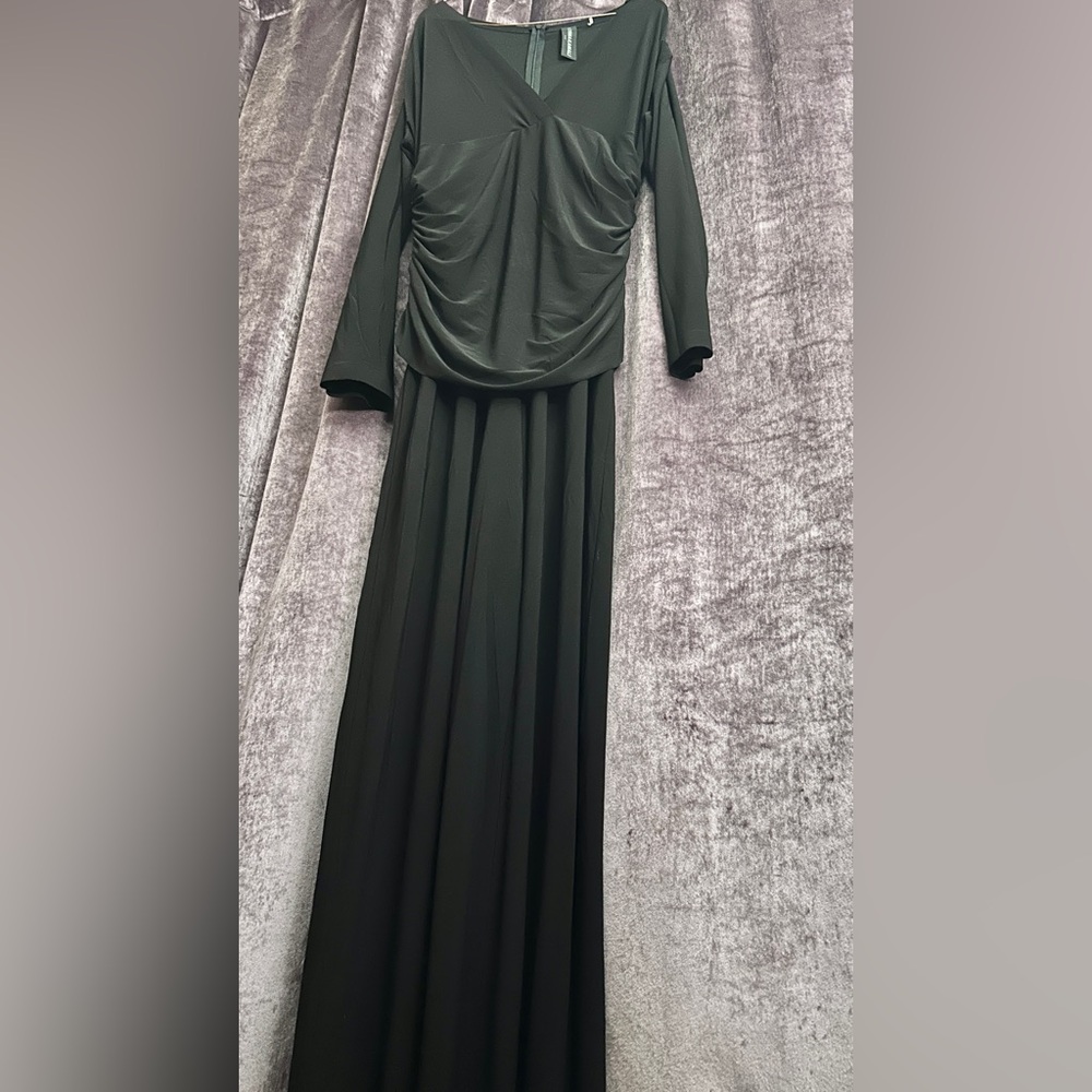 Norma Kamali Women's V Neck Longsleeve Shirred Waist Jumpsuit - Picture 6 of 16